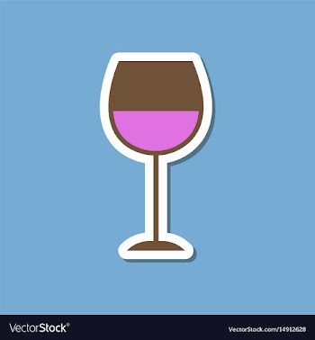 Paper sticker on stylish background glass of wine vector image