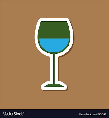 Paper sticker on stylish background glass of wine vector image