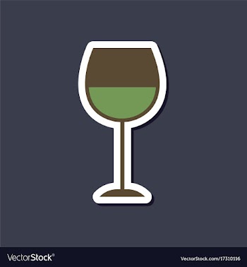 Paper sticker on stylish background glass of wine vector image