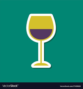 Paper sticker on stylish background glass of wine vector image