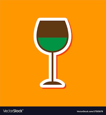 Paper sticker on stylish background glass of wine vector image