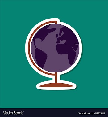 Paper sticker on stylish background globe vector image
