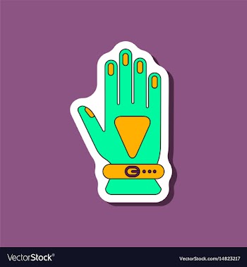 Paper sticker on stylish background glove vector image