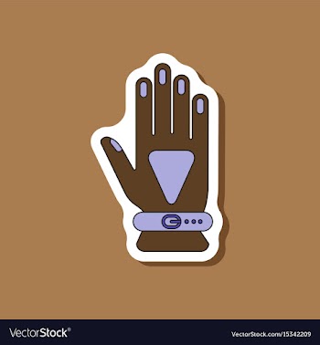 Paper sticker on stylish background glove vector image
