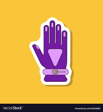 Paper sticker on stylish background glove vector image