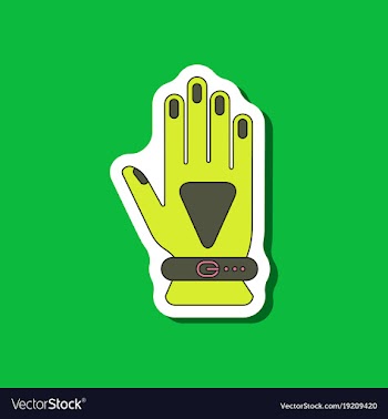 Paper sticker on stylish background glove vector image
