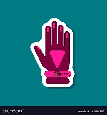 Paper sticker on stylish background glove vector image