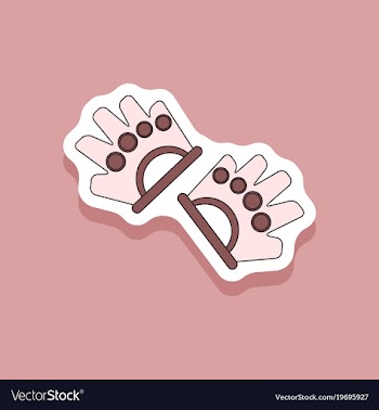Paper sticker on stylish background gloves for vector image