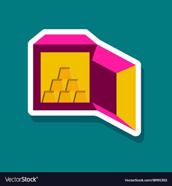 Paper sticker on stylish background gold bars in vector image