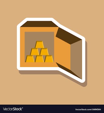 Paper sticker on stylish background gold bars in vector image