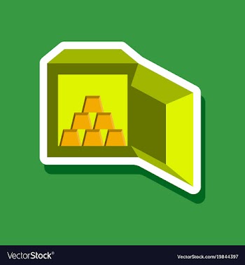 Paper sticker on stylish background gold bars in vector image