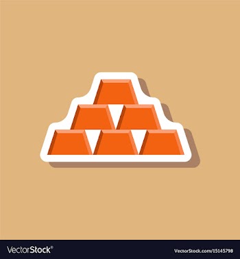 Paper sticker on stylish background gold bars vector image