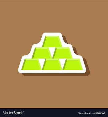 Paper sticker on stylish background gold bars vector image