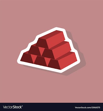 Paper sticker on stylish background gold bars vector image