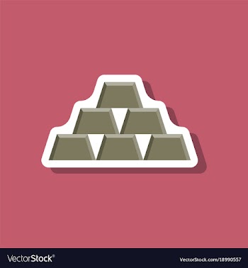 Paper sticker on stylish background gold bars vector image