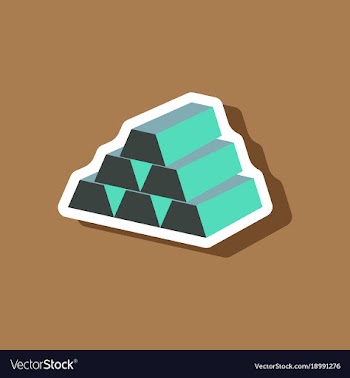 Paper sticker on stylish background gold bars vector image