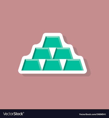 Paper sticker on stylish background gold bars vector image