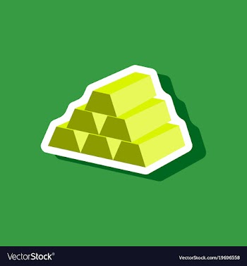 Paper sticker on stylish background gold bars vector image