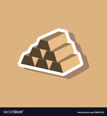 Paper sticker on stylish background gold bars vector image