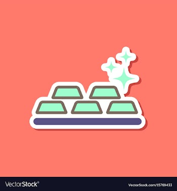 Paper sticker on stylish background gold bullion vector image