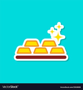 Paper sticker on stylish background gold bullion vector image