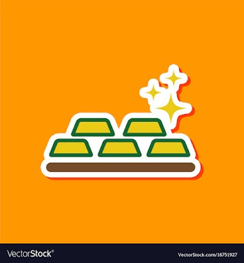 Paper sticker on stylish background gold bullion vector image