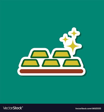 Paper sticker on stylish background gold bullion vector image