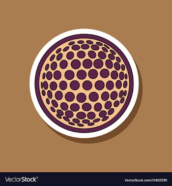 Paper sticker on stylish background golf ball vector image