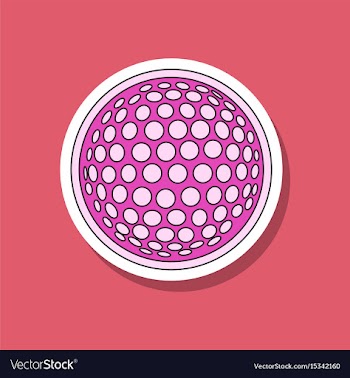 Paper sticker on stylish background golf ball vector image