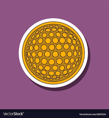Paper sticker on stylish background golf ball vector image