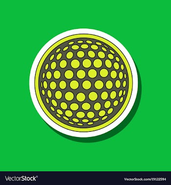 Paper sticker on stylish background golf ball vector image
