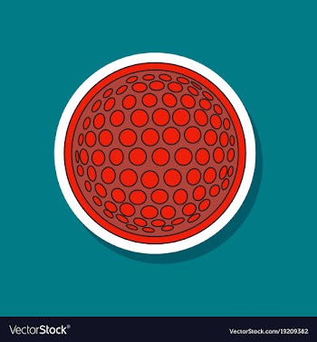 Paper sticker on stylish background golf ball vector image