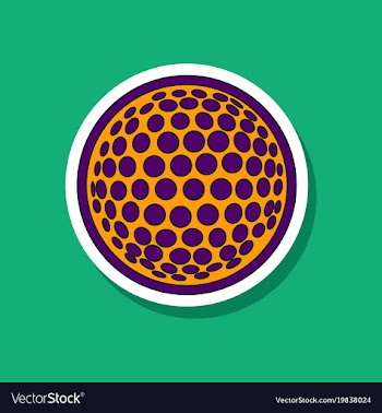 Paper sticker on stylish background golf ball vector image