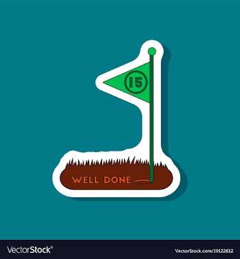Paper sticker on stylish background golf course vector image