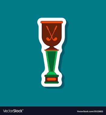 Paper sticker on stylish background golf cup vector image