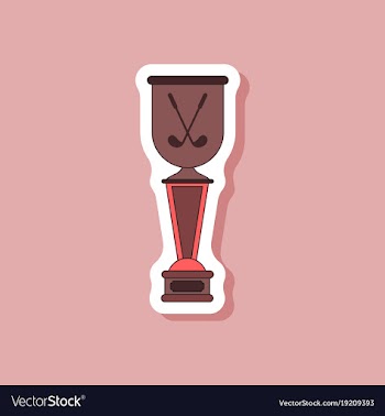 Paper sticker on stylish background golf cup vector image