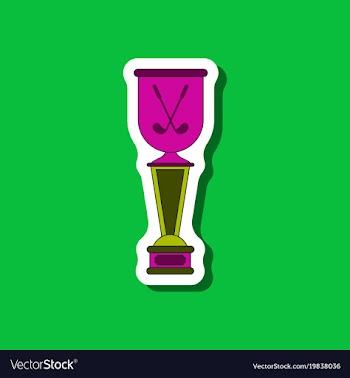 Paper sticker on stylish background golf cup vector image