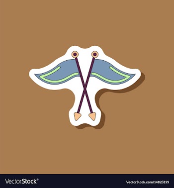 Paper sticker on stylish background golf flags vector image