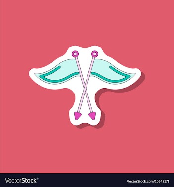 Paper sticker on stylish background golf flags vector image