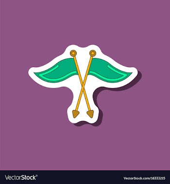Paper sticker on stylish background golf flags vector image
