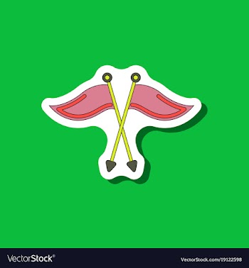 Paper sticker on stylish background golf flags vector image