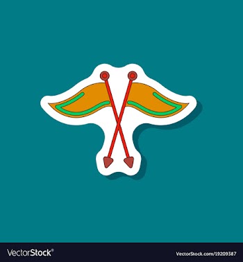 Paper sticker on stylish background golf flags vector image