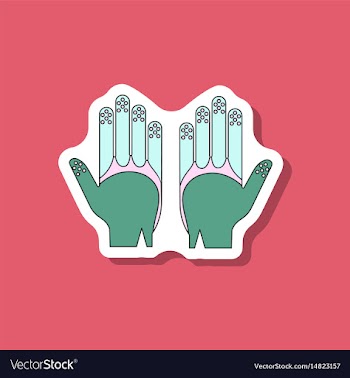 Paper sticker on stylish background golf gloves vector image