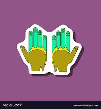 Paper sticker on stylish background golf gloves vector image