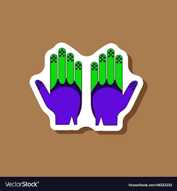 Paper sticker on stylish background golf gloves vector image