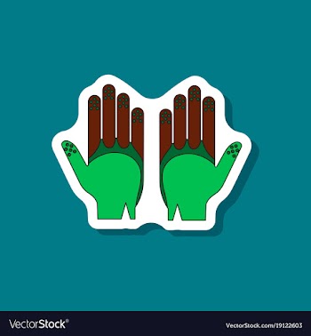 Paper sticker on stylish background golf gloves vector image