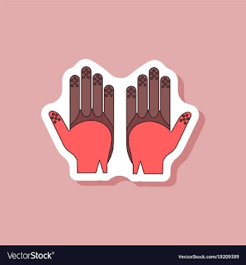 Paper sticker on stylish background golf gloves vector image