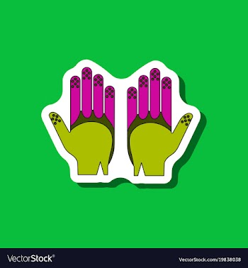 Paper sticker on stylish background golf gloves vector image