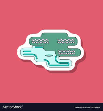 Paper sticker on stylish background golf hole vector image
