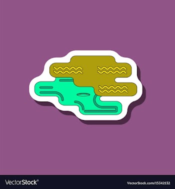 Paper sticker on stylish background golf hole vector image